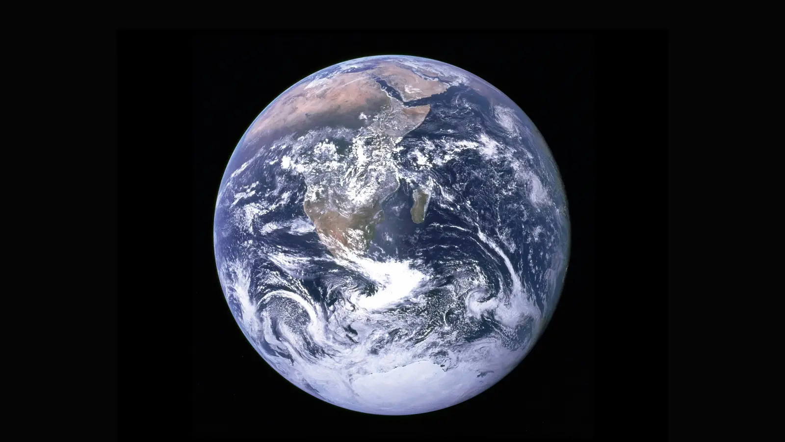 Earth with clouds above the African continent